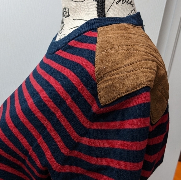 H&M women's navy and red striped crewneck sailor sweater size M - Picture 5 of 10